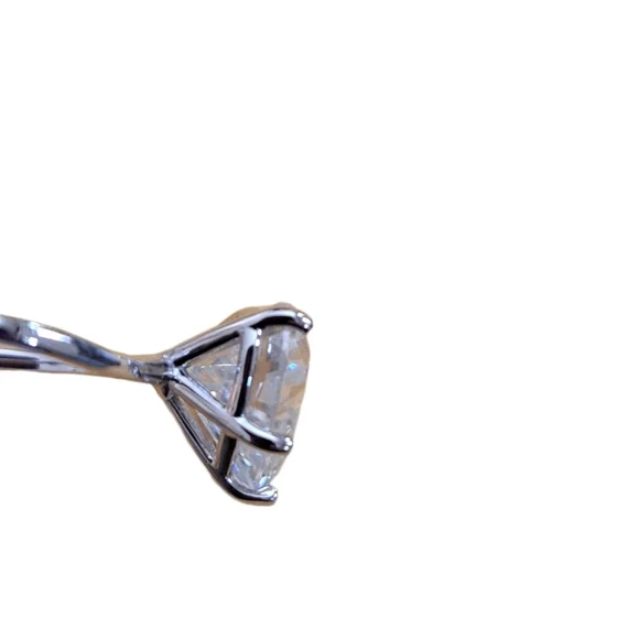 Moissanite Silver Ring 4CT Size 5 - Picture 3 of 5